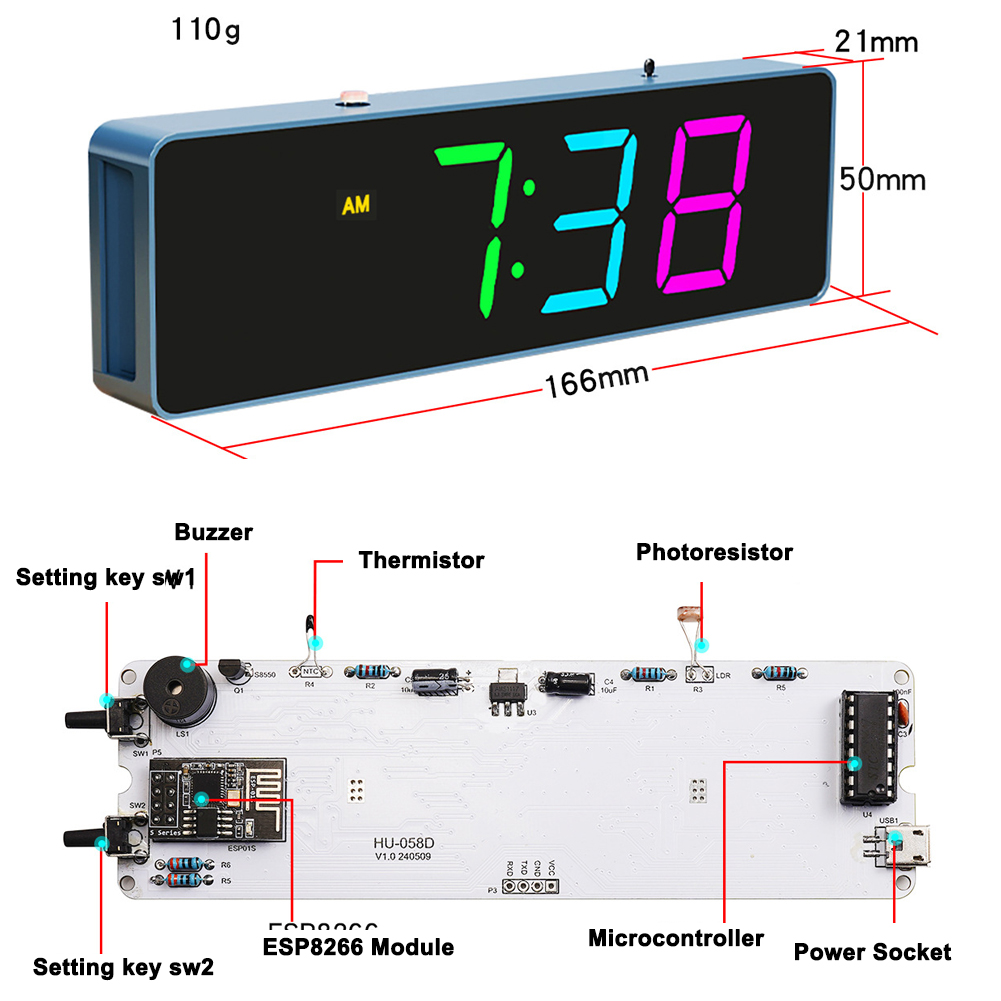 ESP8266 IoT Colorful WiFi Cloc - Home Automation Diy review and price